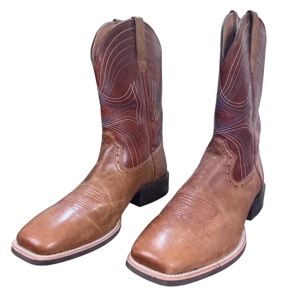 Ariat Lawless Wide Brown Leather Cowboy Western Boots Size 12 EE